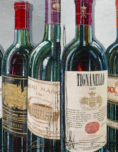 Zoom sur des bouteilles de renom - vins français et vins italien