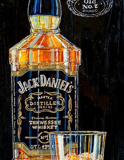 Bouteille de Jack Daniel's avec glass on the rocks