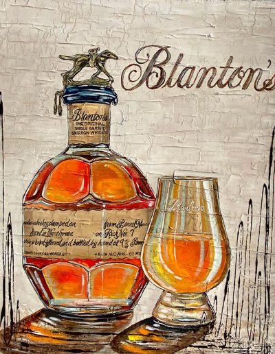 Bouteille de whisky de collection Blanton's avec son verre à dégustation