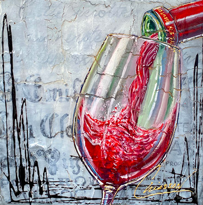 Vin Saint-émilion versé dans un grand verre à vin de sommelier