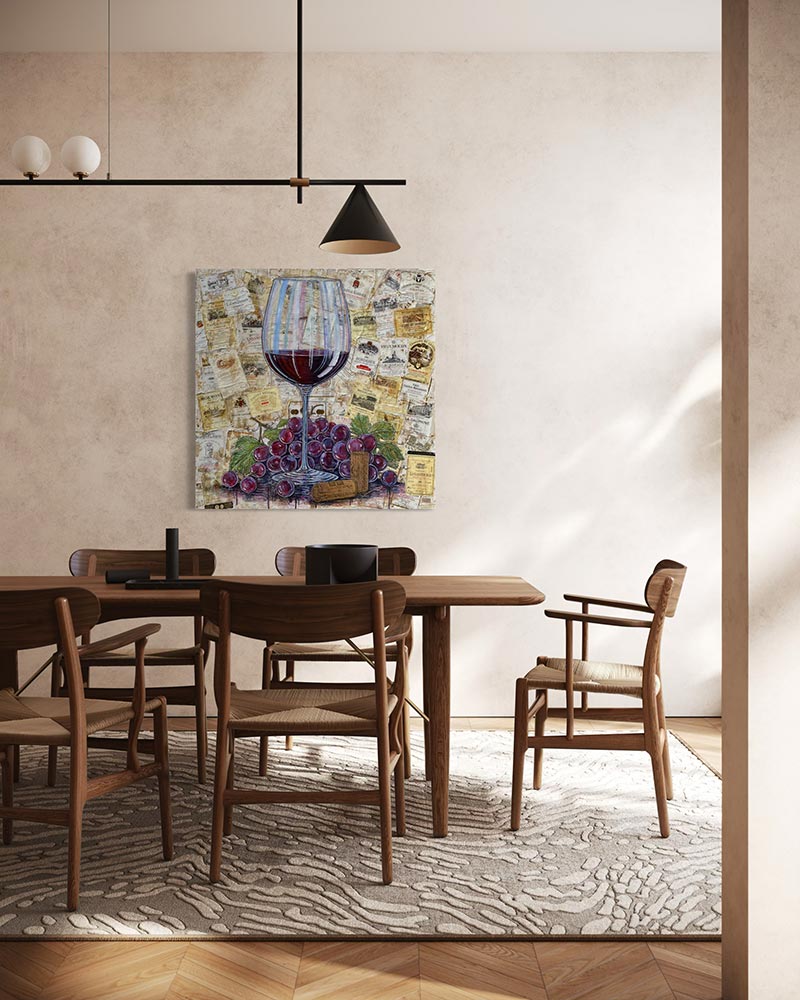 Original artwork "L'exceptionnelle" by Nathalie Chiasson displayed in an interior setting