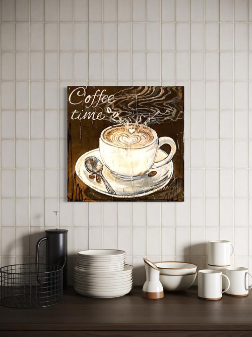 Œuvre originale « Moment de douceur » de Nathalie Chiasson intégrée dans un décor intérieur