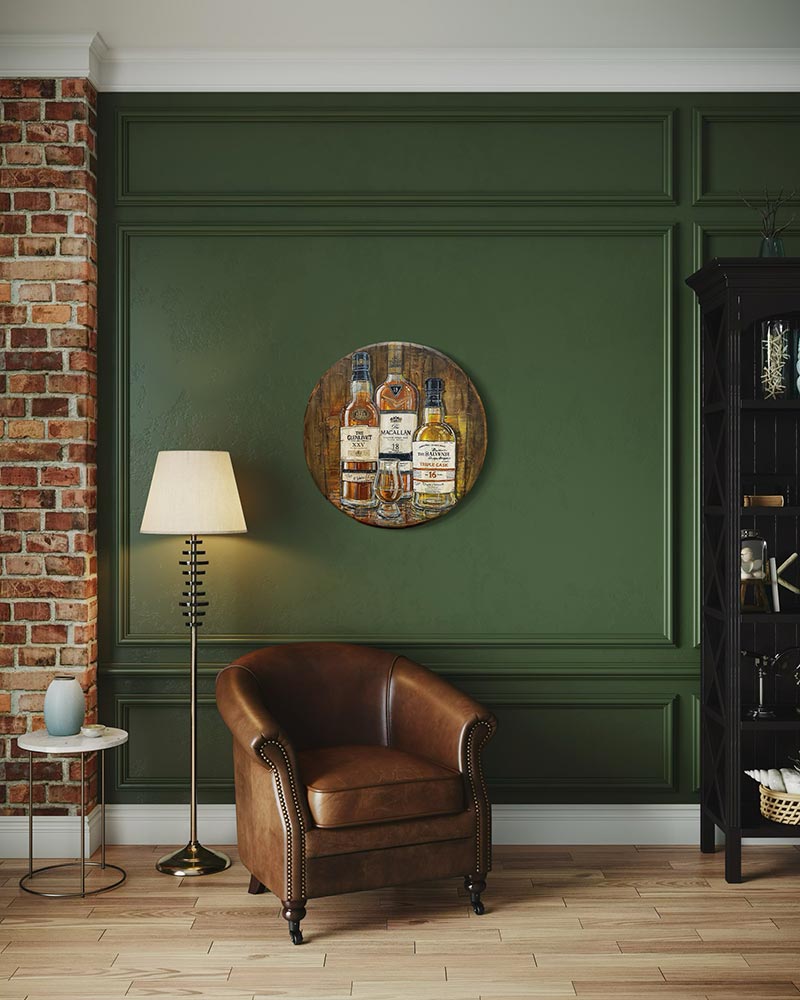 Œuvre originale « Précieux moment » de Nathalie Chiasson intégrée dans un décor intérieur