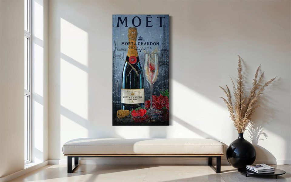 Original artwork by Nathalie Chiasson - Charmes-et-Champagne-24×48