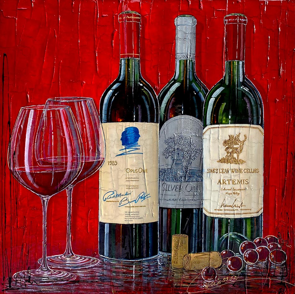 Œuvre originale de Nathalie Chiasson - Mémorables rouges américains - 30x30