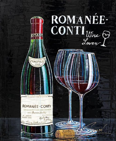 Original artwork by Nathalie Chiasson - Red wine lover - 30x40