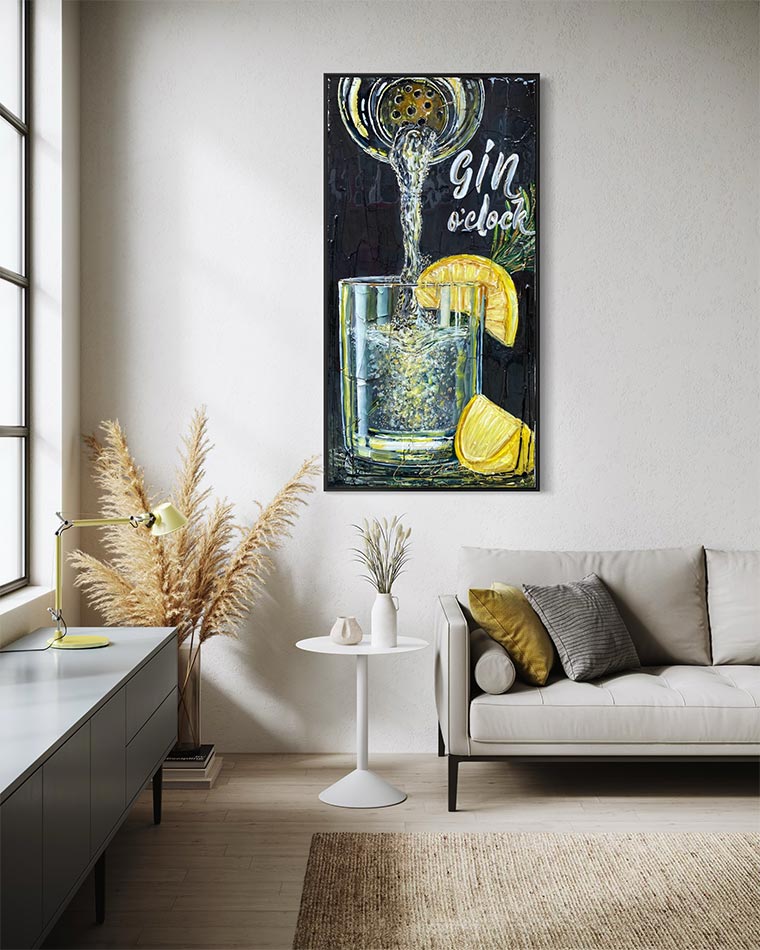 Œuvre originale de Nathalie Chiasson - Gin o'clock - 24x48
