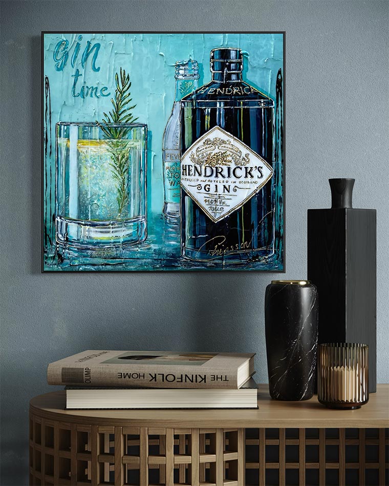 Œuvre originale de Nathalie Chiasson - Gin time - 16x16