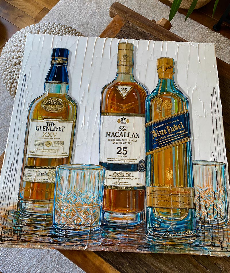 Œuvre originale de Nathalie Chiasson - Labels & prestige - 30x30