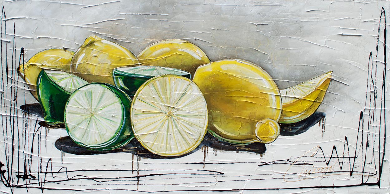 Œuvre originale de Nathalie Chiasson - Nobles agrumes - 18x36