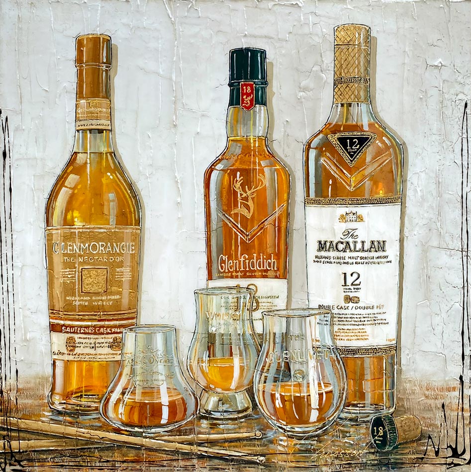 Œuvre originale de Nathalie Chiasson - Passion & Scotchs - 30x30