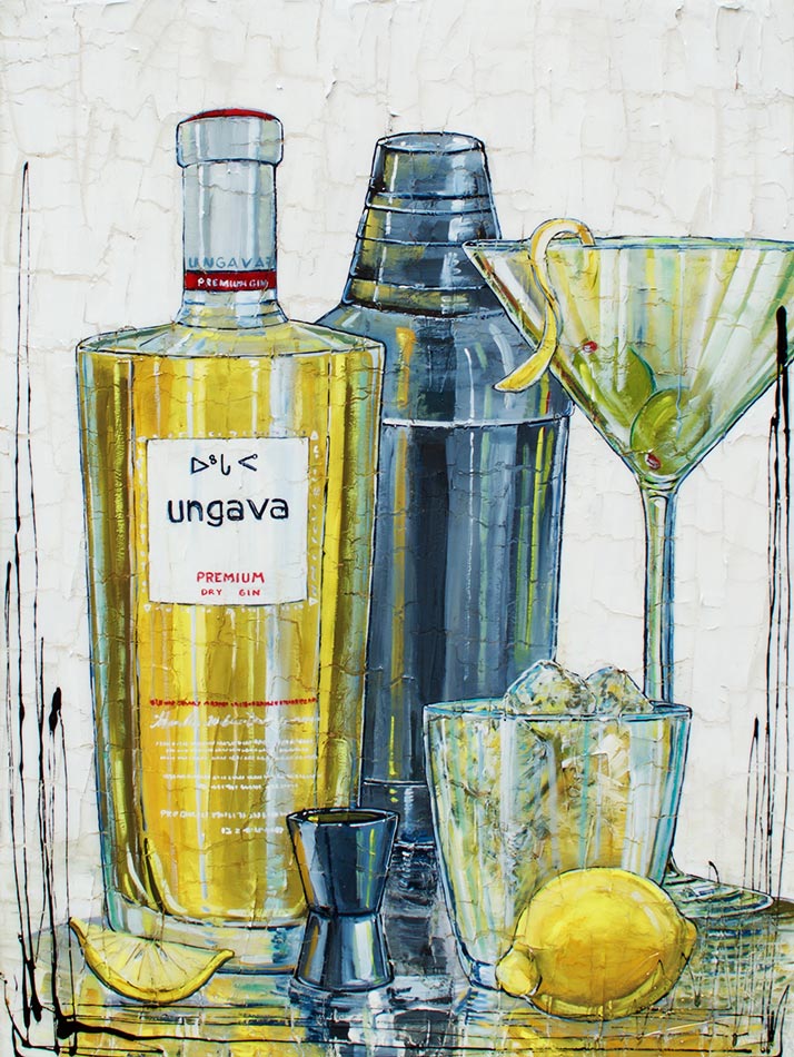 Œuvre originale de Nathalie Chiasson - Premium Gin - 40x30
