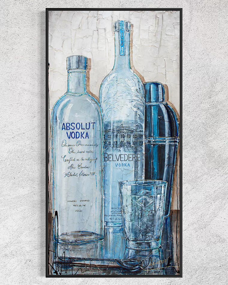 Œuvre originale de Nathalie Chiasson - Vodkas d'excellence - 24x48