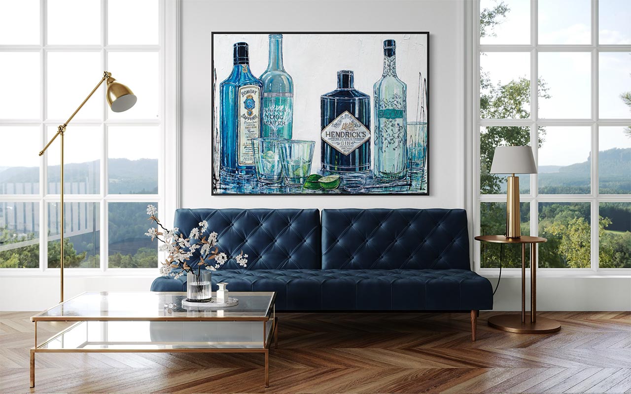 Œuvre originale de Nathalie Chiasson - Vodkas sur glace - 36x48