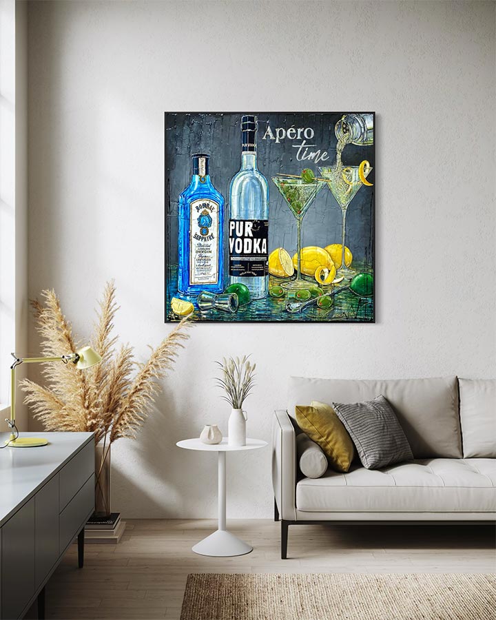 Original artwork by Nathalie Chiasson - Apéro time - 30x30