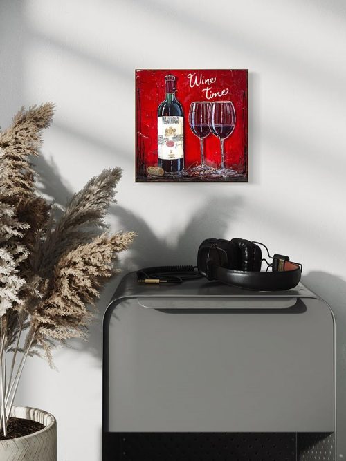 Œuvre originale « L'appel du rouge » de Nathalie Chiasson intégrée dans un décor intérieur