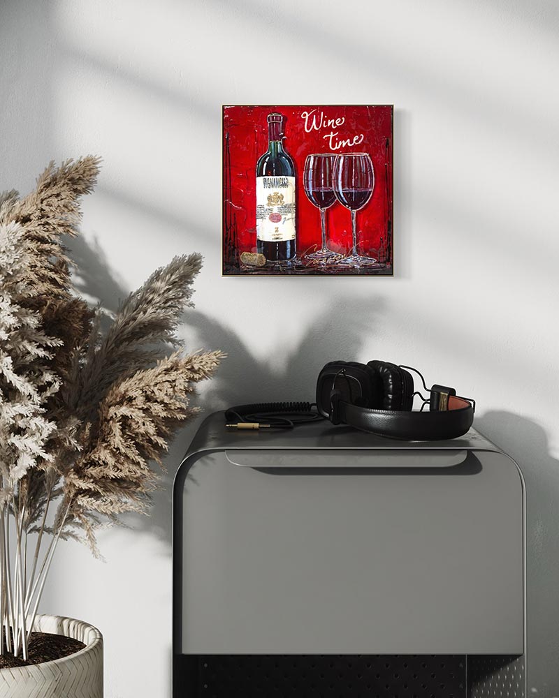 Œuvre originale « L'appel du rouge » de Nathalie Chiasson intégrée dans un décor intérieur