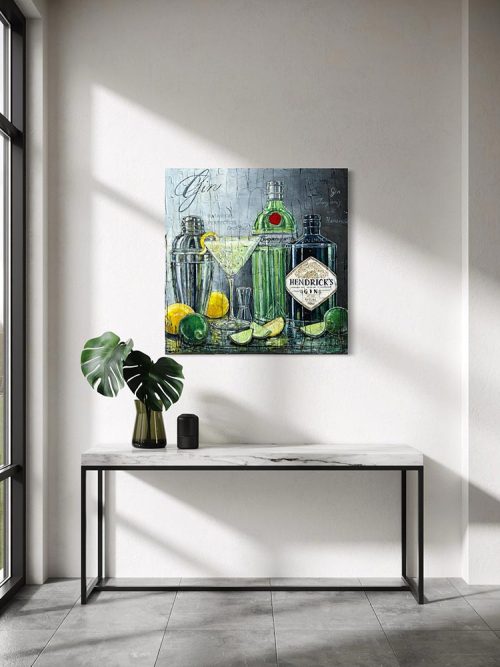 Œuvre originale « Fraîcheur exquise » de Nathalie Chiasson intégrée dans un décor intérieur